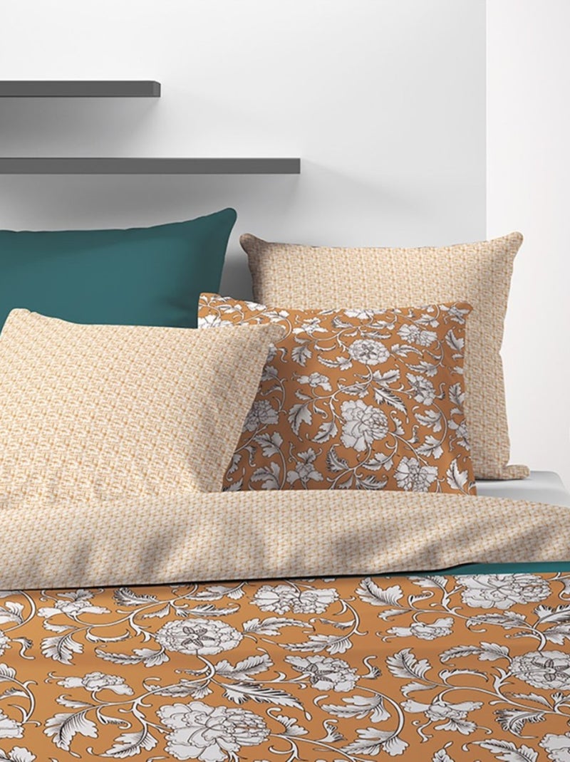 Housse de couette 240x220 Loni + 2 taies coton 57 fils Jaune - Kiabi