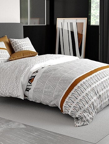 Housse de couette 240x220 LOUXOR + 2 taies coton 57 fils