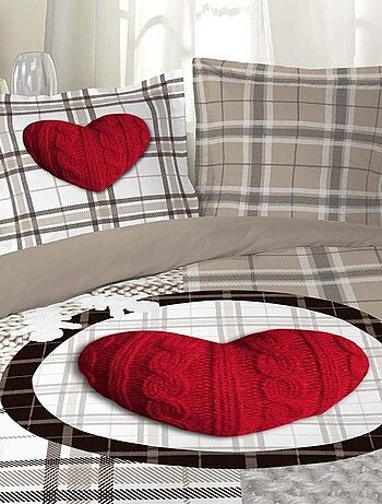 Housse de couette 240x220 Love Mountain + 2 taies coton 42 fils
