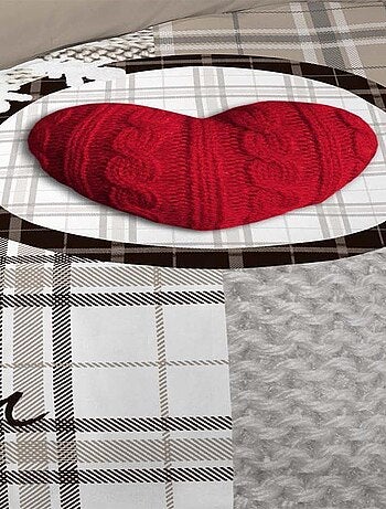 Housse de couette 240x220 Love Mountain + 2 taies coton 42 fils