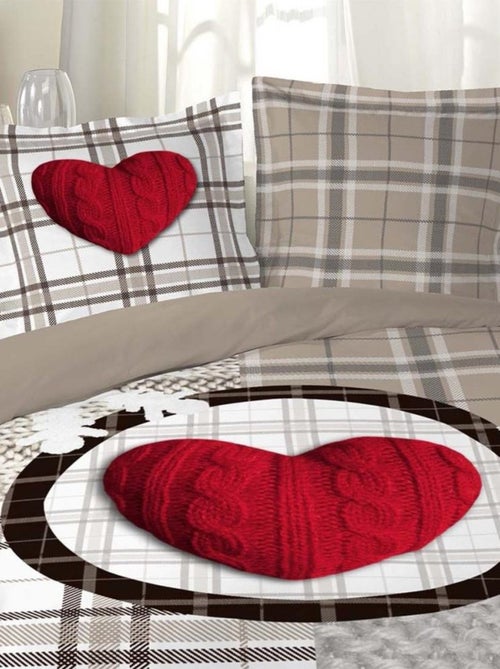 Housse de couette 240x220 Love Mountain + 2 taies coton 42 fils - Kiabi
