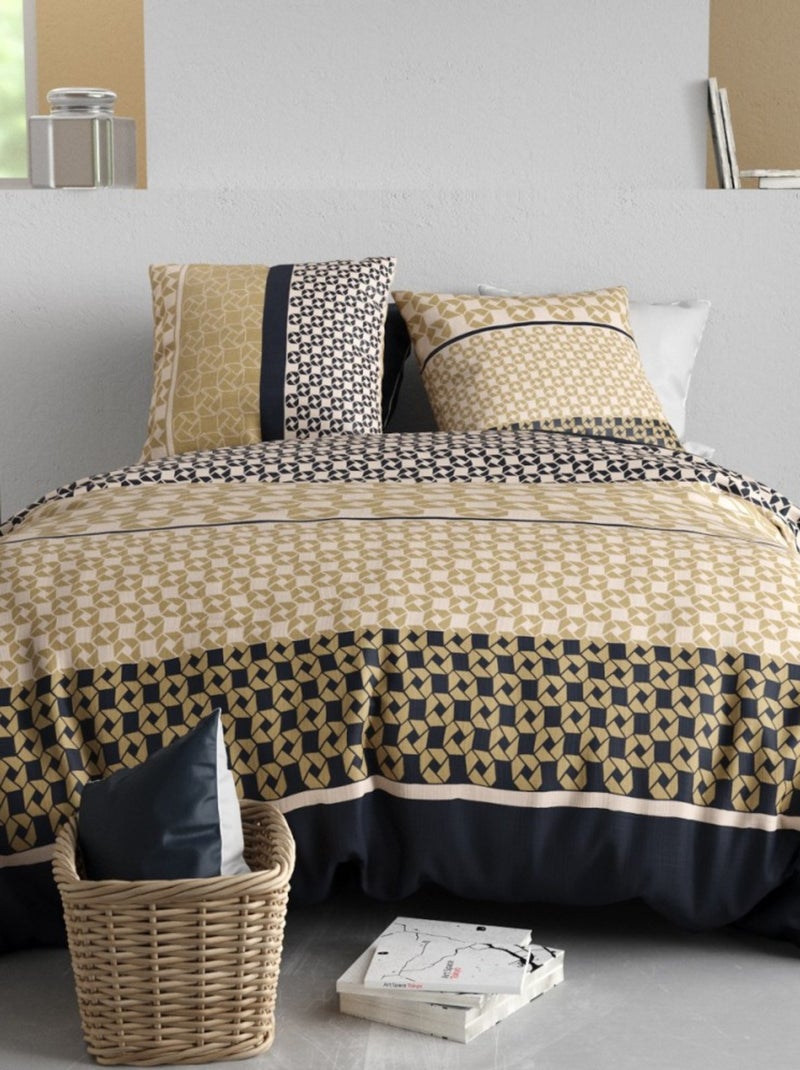 Housse de couette 240x220 LUXORE + 2 taies coton 57 fils Multicolore - Kiabi