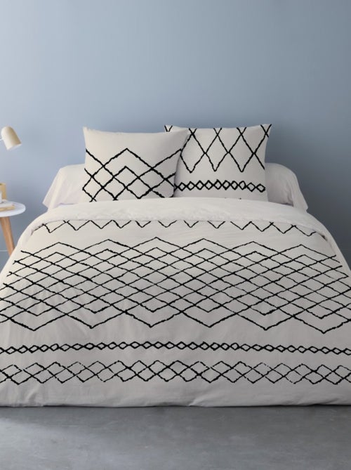 Housse de couette 240x220 MEHDI + 2 taies 100% coton - Kiabi
