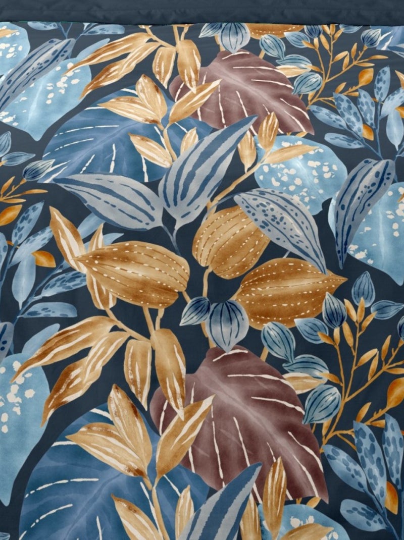 Housse de couette 240x220 MILAN + 2 taies Percale de coton Bleu - Kiabi