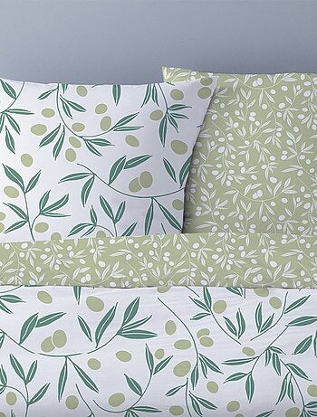 Housse de couette 240x220 Misaki vert + 2 taies