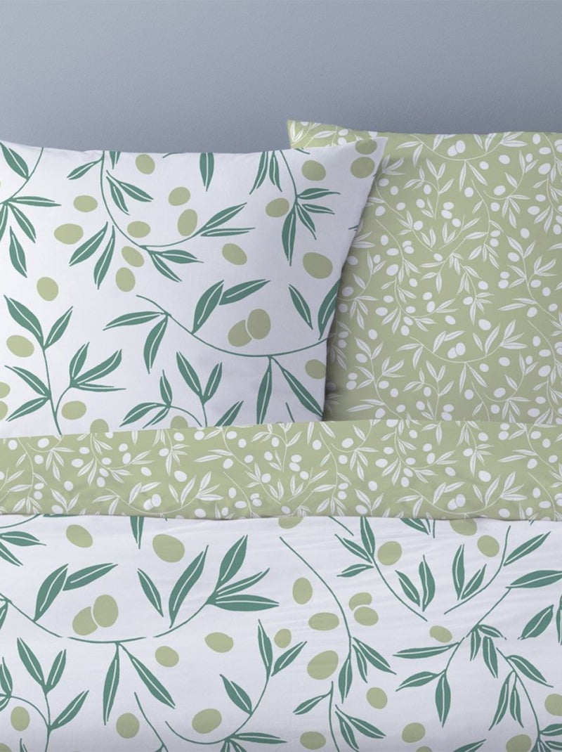 Housse de couette 240x220 Misaki vert + 2 taies Vert - Kiabi