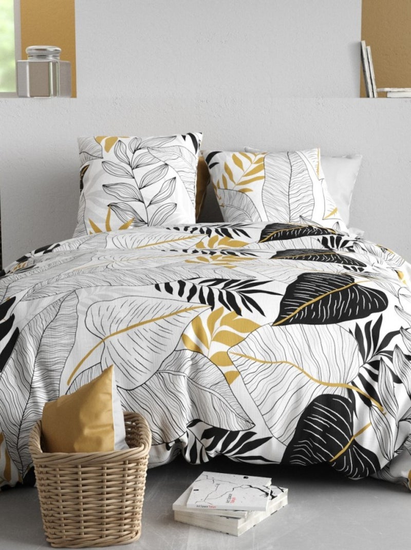 Housse de couette 240x220 MOANA + 2 taies coton 57 fils Blanc - Kiabi