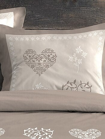 Housse de couette 240x220 MODANE NATUREL + 2 taies coton 57 fils