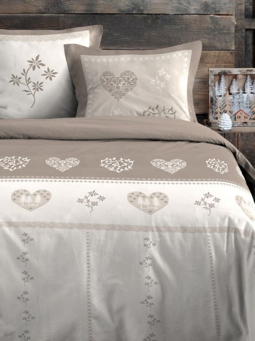 Housse de couette 240x220 MODANE NATUREL + 2 taies coton 57 fils - Kiabi