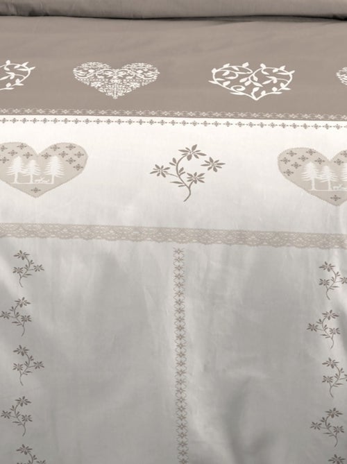 Housse de couette 240x220 MODANE NATUREL + 2 taies coton 57 fils - Kiabi