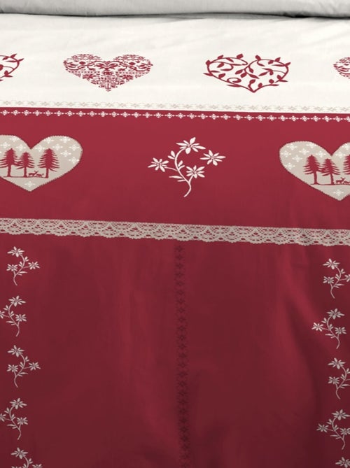 Housse de couette 240x220 MODANE ROUGE + 2 taies coton 57 fils - Kiabi