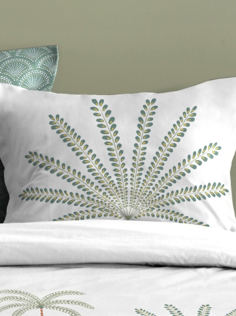 Housse de couette 240x220 MORPHEA + 2 taies coton 57 fils Vert - Kiabi