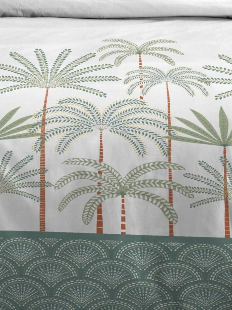 Housse de couette 240x220 MORPHEA + 2 taies coton 57 fils Vert - Kiabi
