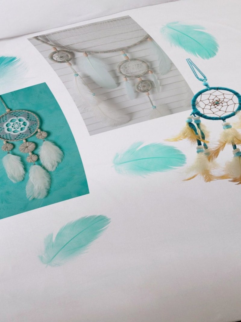 Housse de couette 240x220 NAVAJO + 2 taies 100% coton Blanc - Kiabi