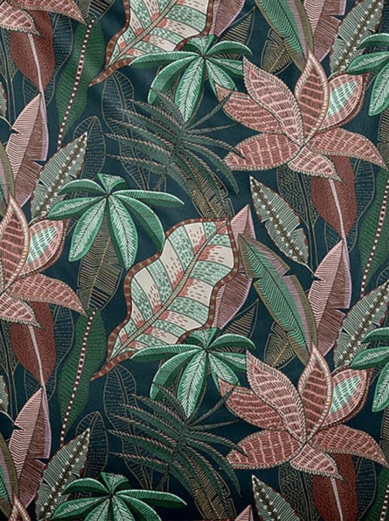 Housse de couette 240x220 Nikau vert + 2 taies 100% coton 57 fils Vert - Kiabi