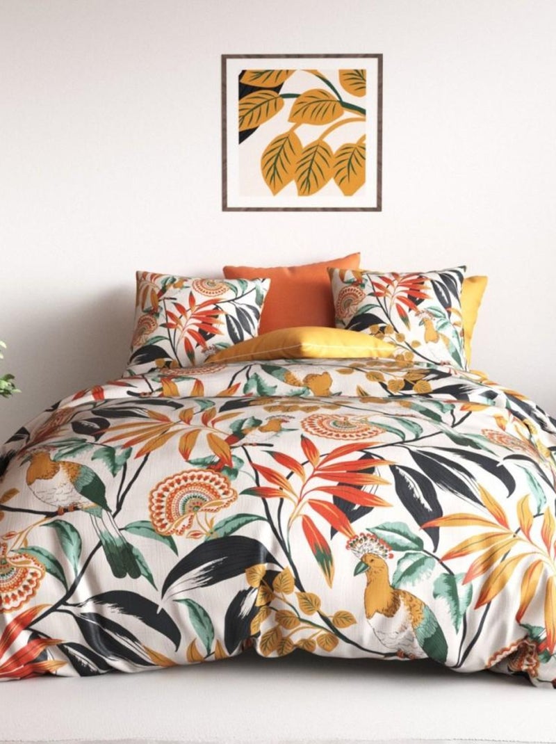 Housse de couette 240x220 NINON + 2 taies coton 57 fils Multicolore - Kiabi