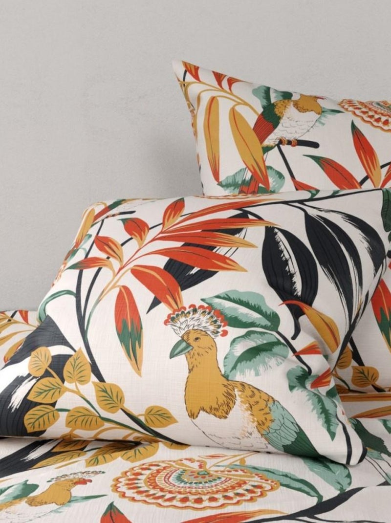 Housse de couette 240x220 NINON + 2 taies coton 57 fils Multicolore - Kiabi