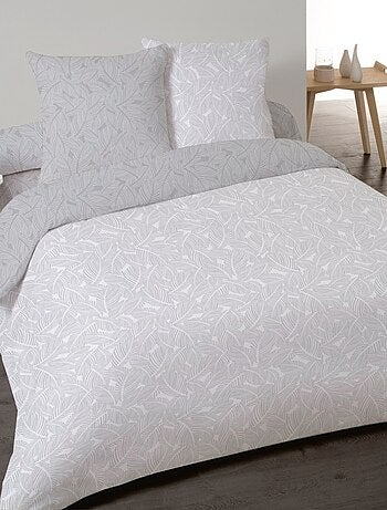 Housse de couette 240x220 NIORT GREY + 2 taies 100% coton