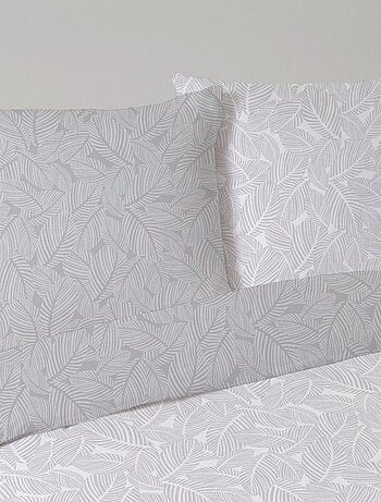 Housse de couette 240x220 NIORT GREY + 2 taies 100% coton