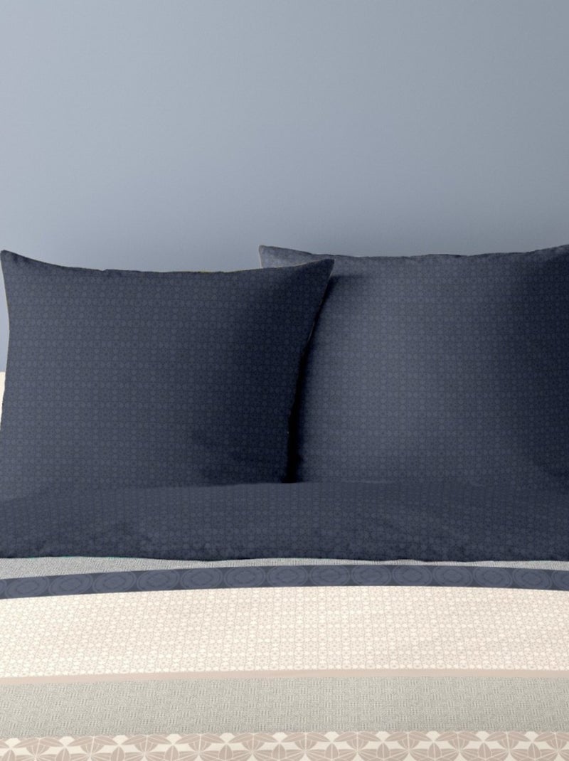 Housse de couette 240x220 NOA + 2 taies matière Polaire Bleu - Kiabi