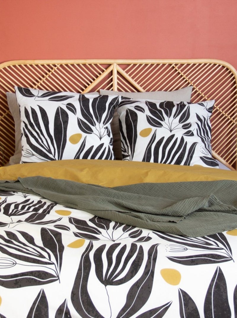 Housse de couette 240x220 NOLIE + 2 taies 100% coton 57 fils/cm2 Blanc - Kiabi