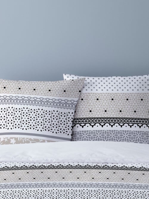 Housse de couette 240x220 OLGA + 2 taies 100% coton - Kiabi