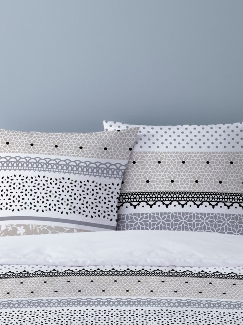 Housse de couette 240x220 OLGA + 2 taies 100% coton Blanc - Kiabi