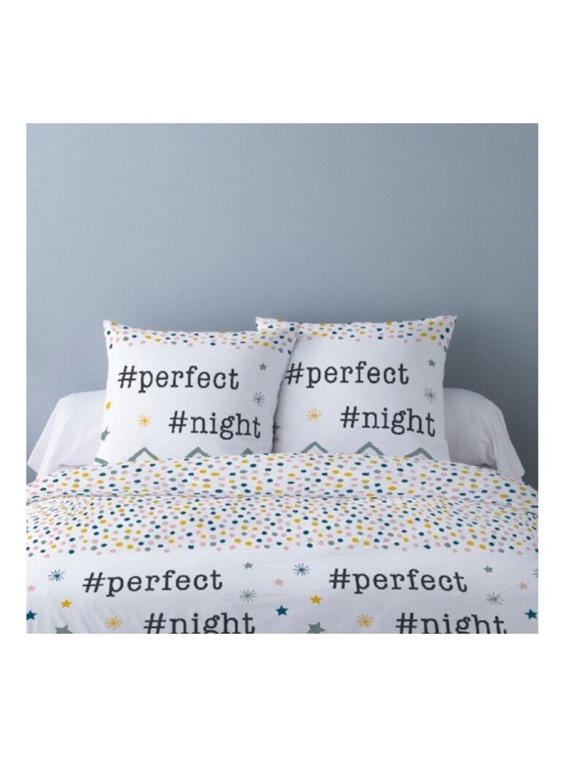 Housse de couette 240x220 Perfect Night + 2 taies Blanc - Kiabi