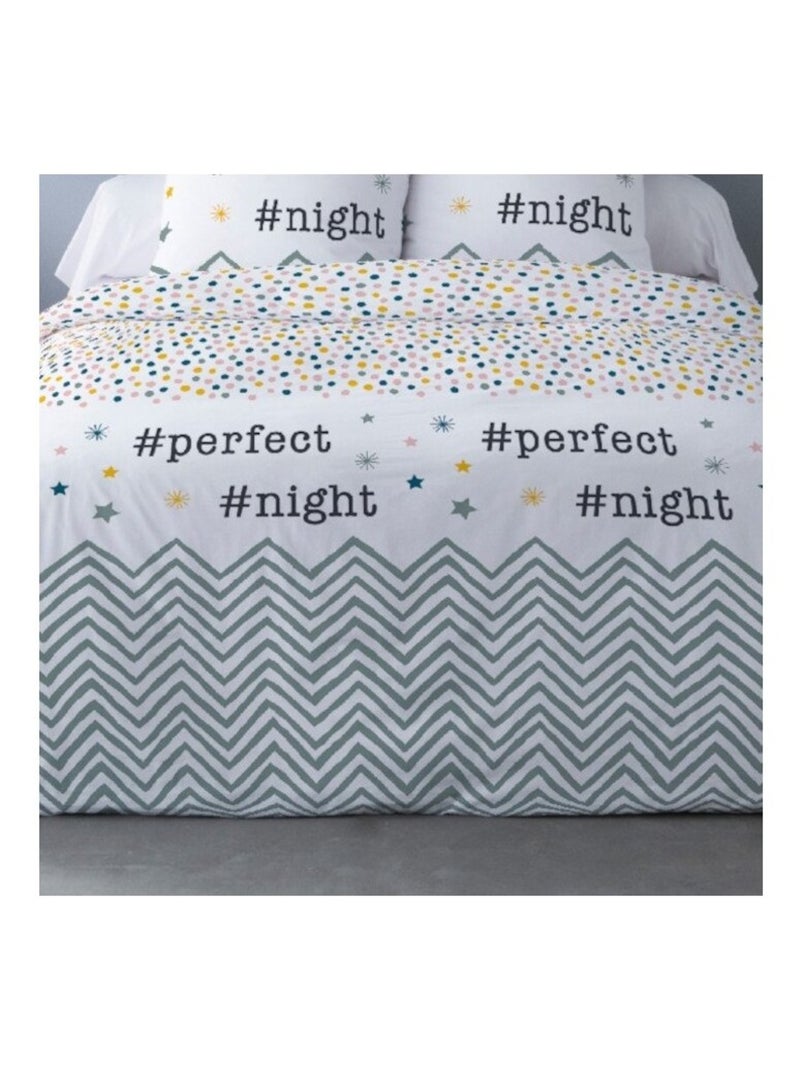 Housse de couette 240x220 Perfect Night + 2 taies Blanc - Kiabi