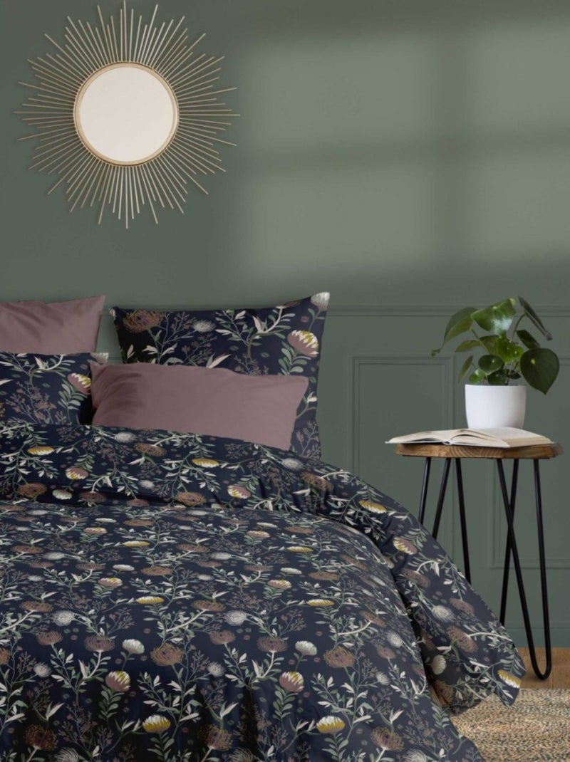 Housse de couette 240x220 PHYTEA + 2 taies coton 57 fils Bleu - Kiabi