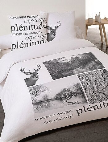 Housse de couette 240x220 Plénitude + 2 taies coton 52 fils