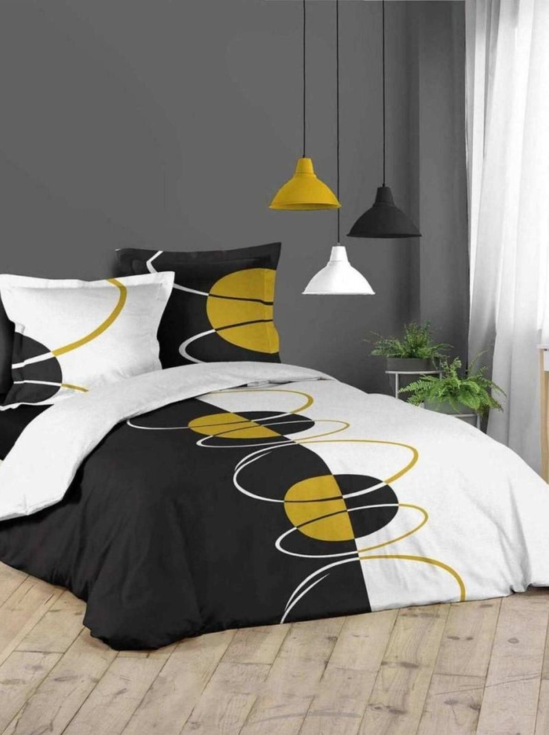 Housse de couette 240x220 Pluton + 2 taies coton Blanc - Kiabi
