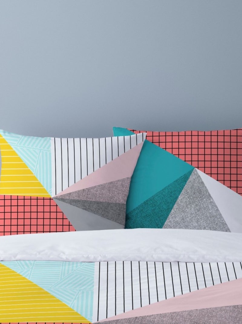 Housse de couette 240x220 PONTI + 2 taies 100% coton Gris - Kiabi