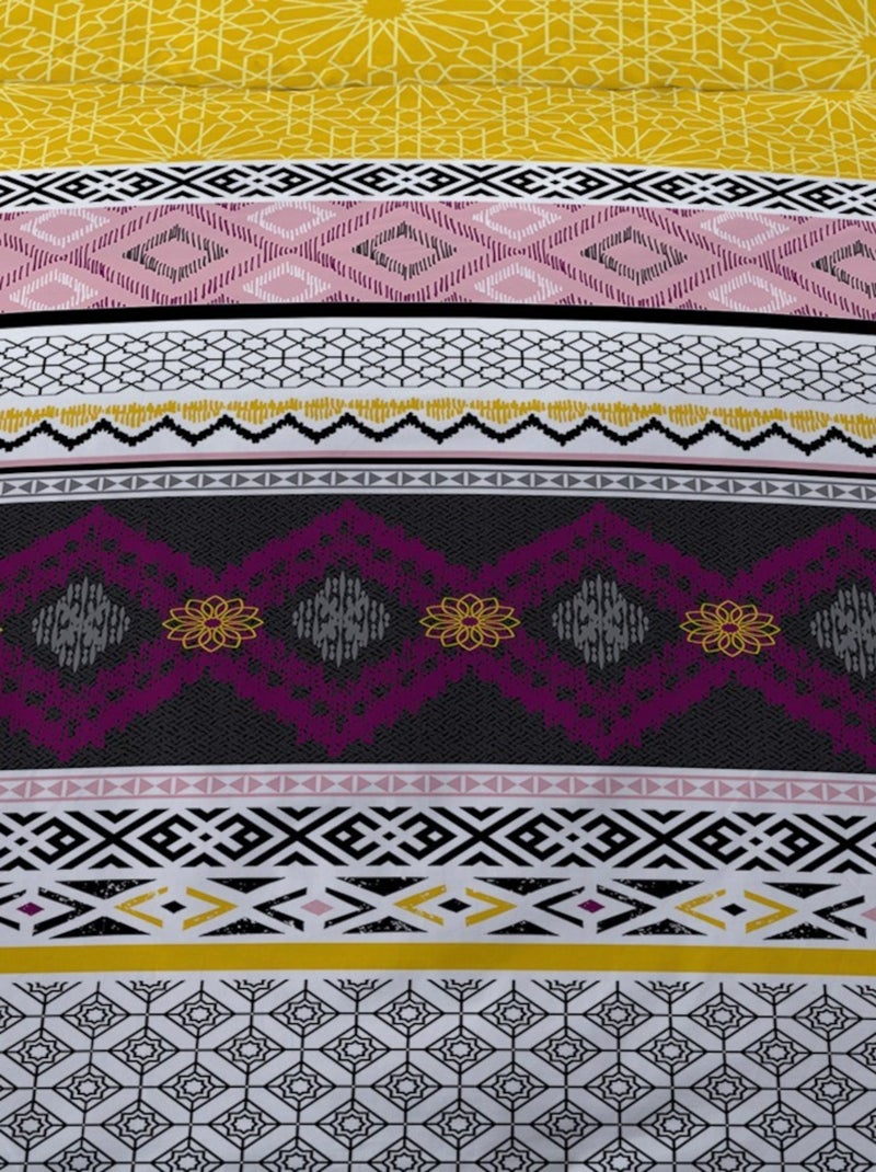 Housse de couette 240x220 RAZO + 2 taies 100% coton Jaune - Kiabi