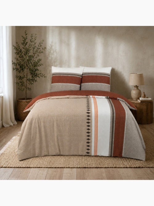 Housse de couette 240x220 RHODA + 2 taies Percale de coton - Kiabi