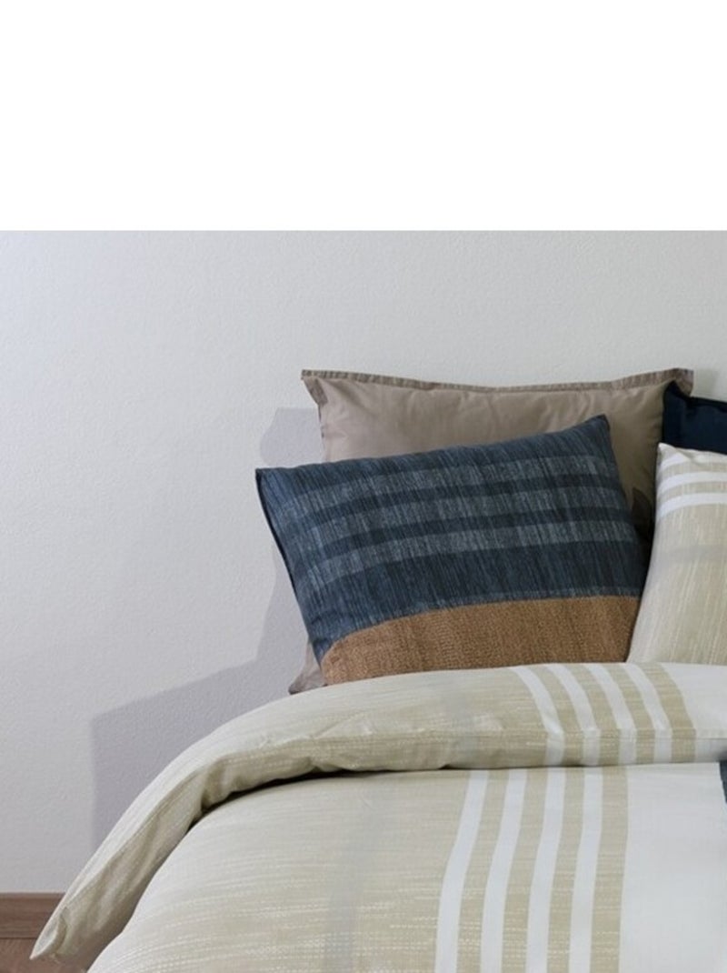 Housse de couette 240x220 ROMANE + 2 taies coton 57 fils Beige - Kiabi