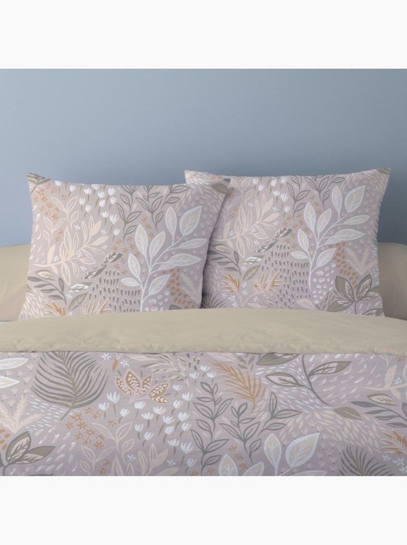 Housse de couette 240x220 SALVIA + 2 taies Percale de coton Beige - Kiabi