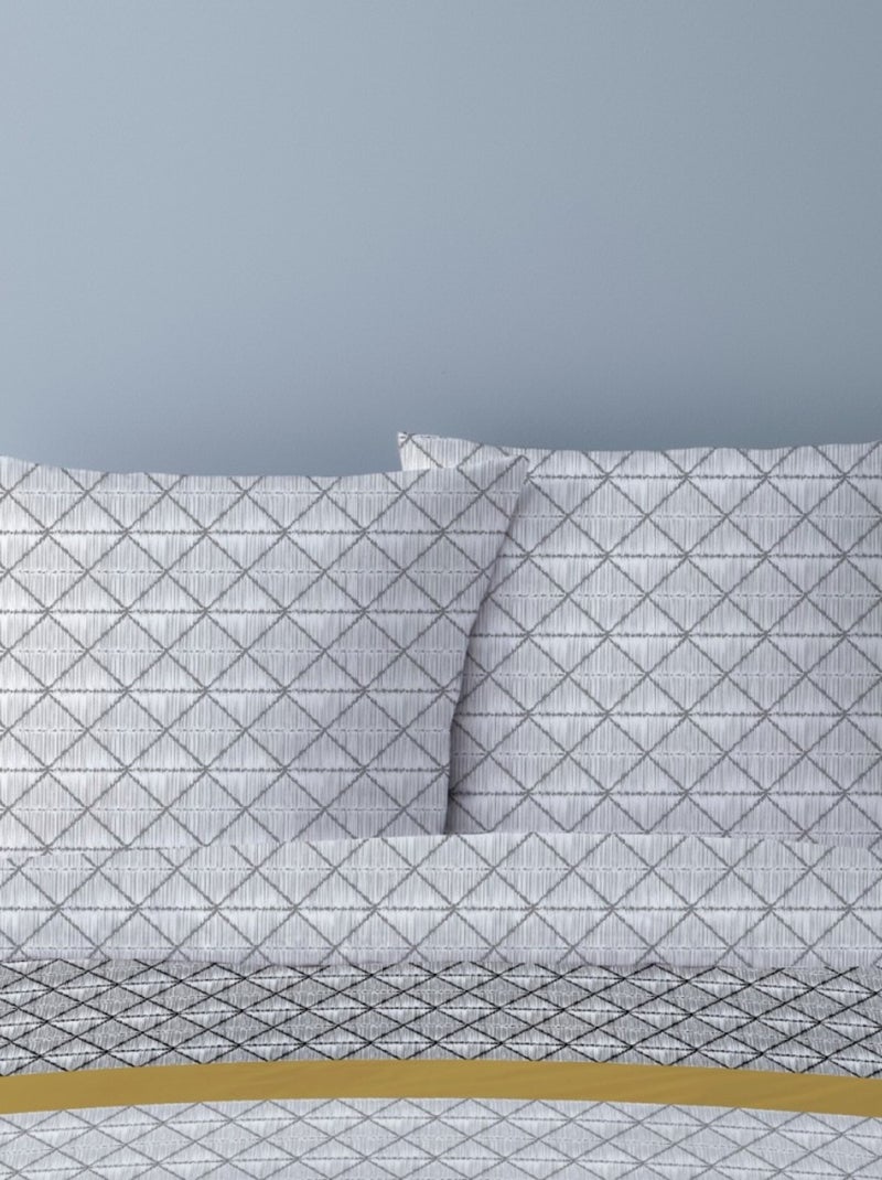 Housse de couette 240x220 SANTORINI + 2 taies 100% coton Gris - Kiabi