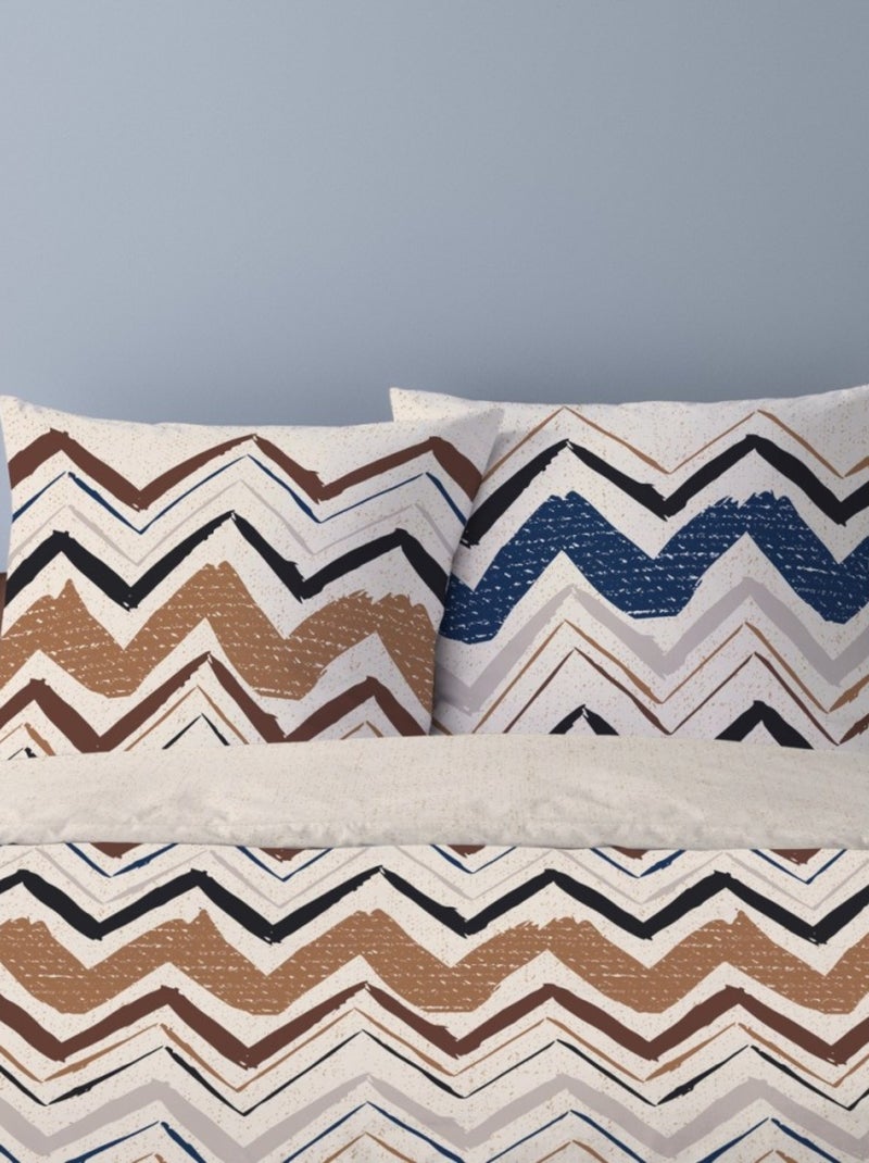 Housse de couette 240x220 SANTOS + 2 taies Beige - Kiabi