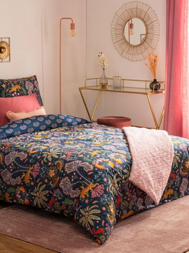 Housse de couette 240x220 Sonador + 2 taies 100% coton 57 fils Bleu - Kiabi
