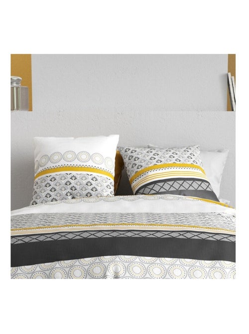 Housse de couette 240x220 SPIRA + 2 taies coton 57 fils - Kiabi Housse de couette 240x220 SPIRA + 2 taies coton 57 fils - Kiabi