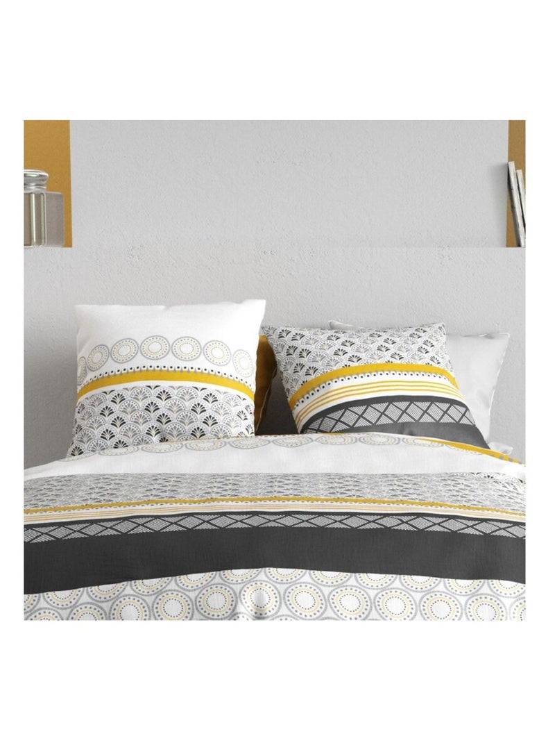Housse de couette 240x220 SPIRA + 2 taies coton 57 fils Blanc - Kiabi