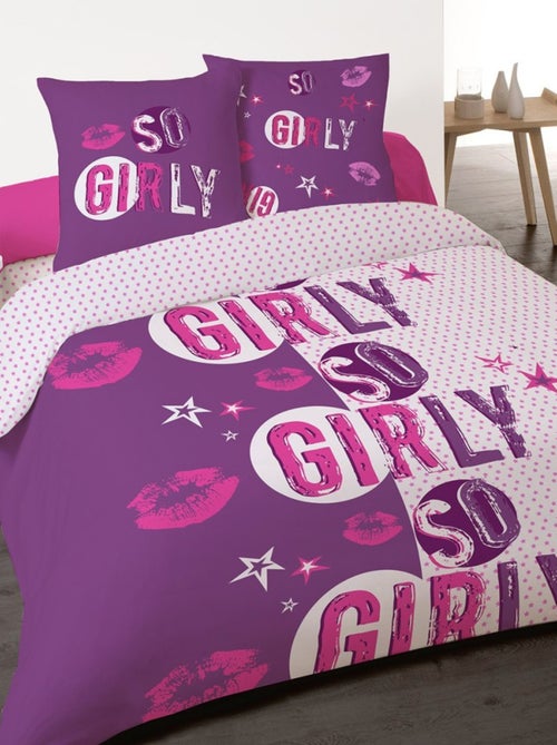 Housse de couette 240x220 Stars + 2 taies coton 52 fils - Kiabi