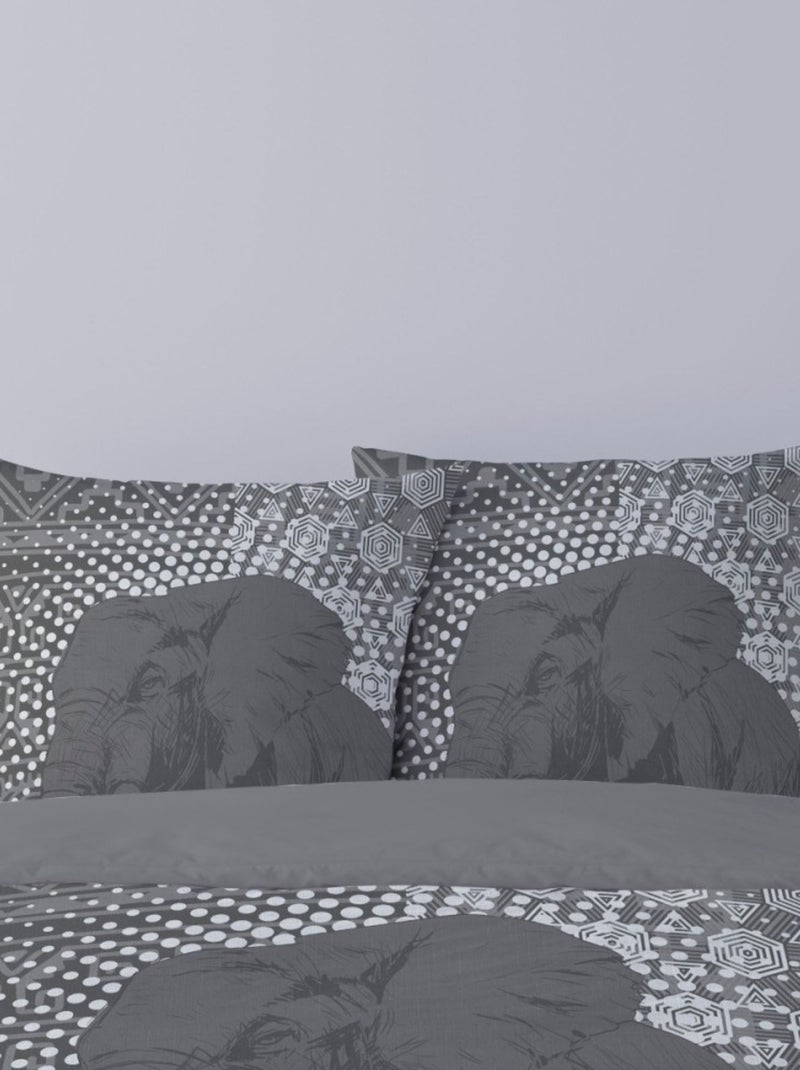 Housse de couette 240x220 SUKI + 2 taies 100% coton Gris - Kiabi
