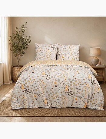 Housse de couette 240x220 TILO + 2 taies Percale de coton