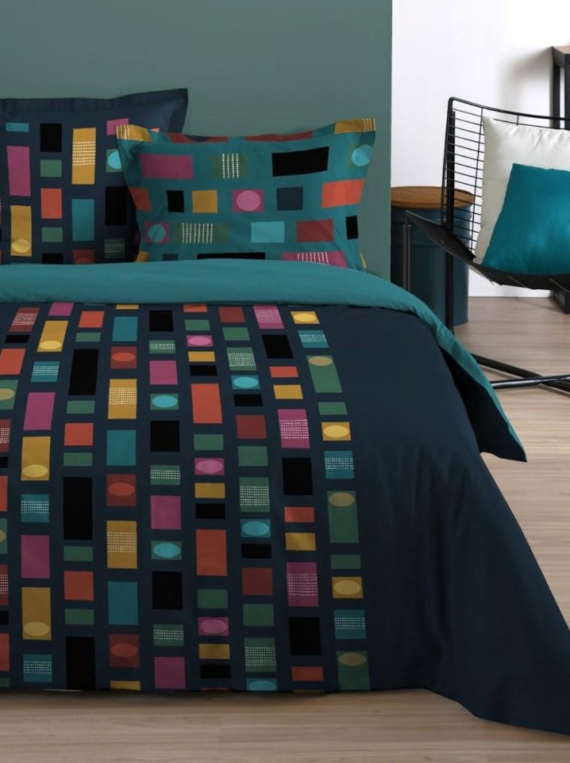 Housse de couette 240x220 TOMMY + 2 taies 100% coton Bleu - Kiabi