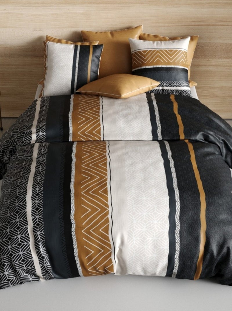 Housse de couette 240x220 TROPHE + 2 taies coton 57 fils Gris - Kiabi