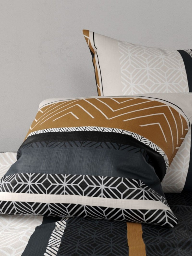 Housse de couette 240x220 TROPHE + 2 taies coton 57 fils Gris - Kiabi