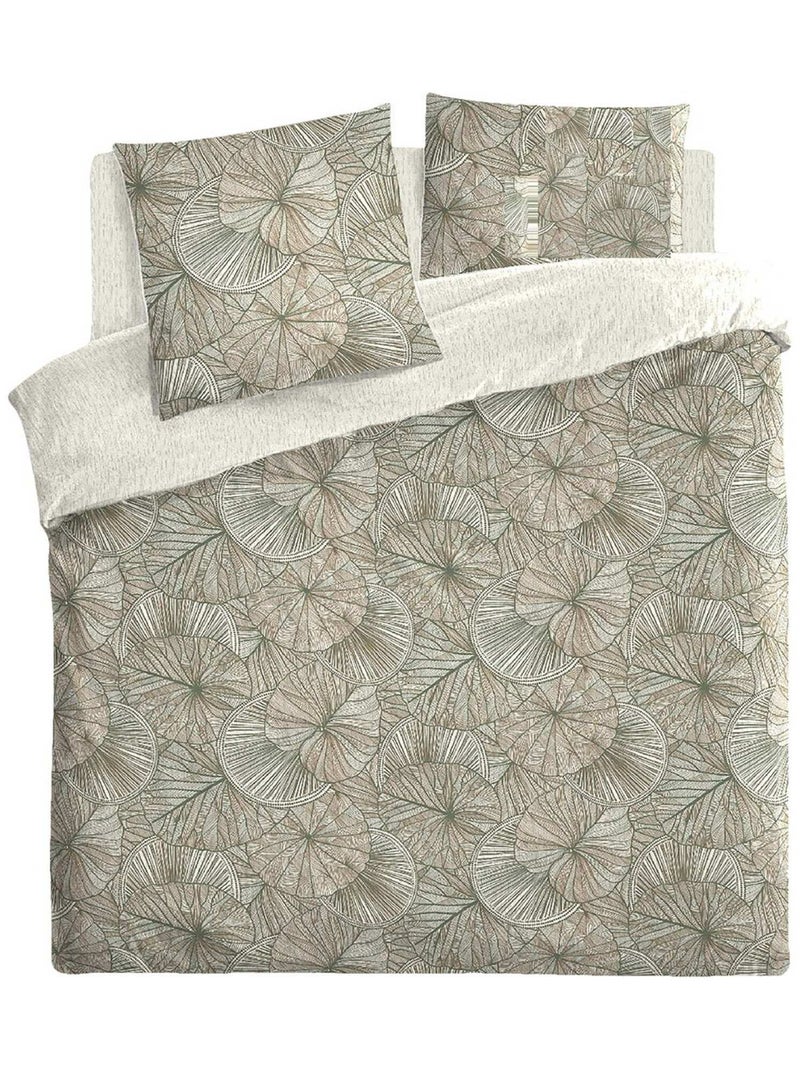 Housse de couette 240x220 Uleana + 2 taies 100% coton 57 fils Beige - Kiabi