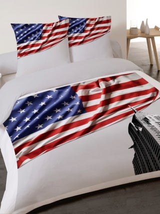 Housse de couette 240x220 US FLAG + 2 taies 100% coton